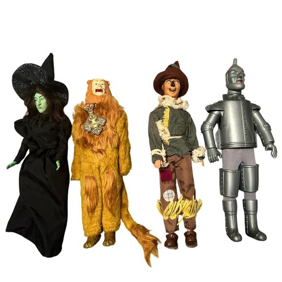 Unbranded Other - GUC Set of 4 Wizard of Oz Character 12" Dolls TinMan Scarecrow Lion Wicked Witch
